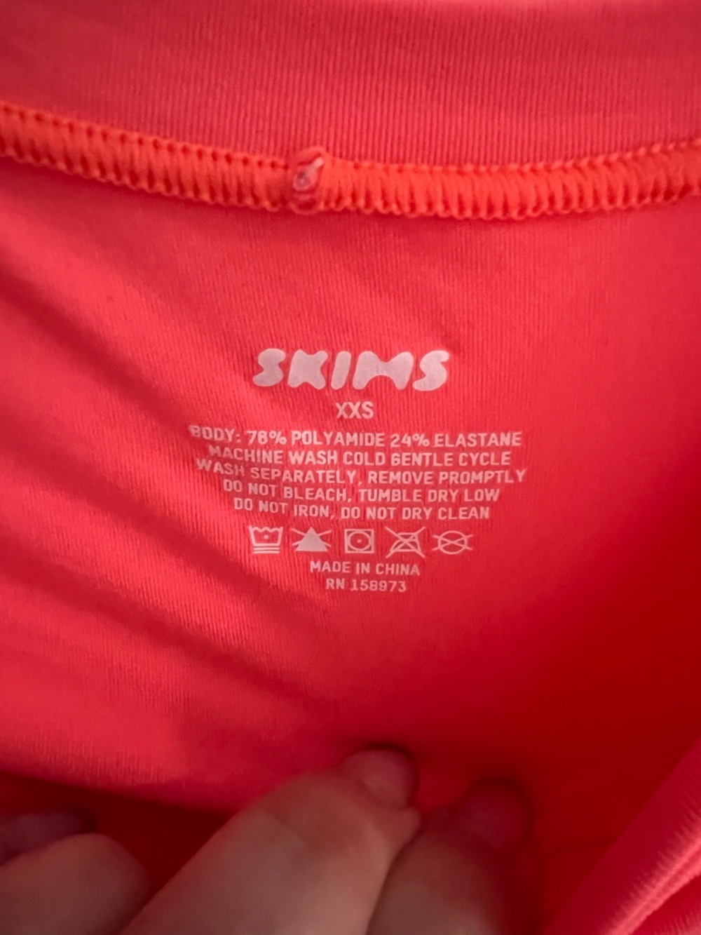 SKIMS Fits Everybody Bodysuit Neon XXS Long Sleeve - Picture 4 of 4